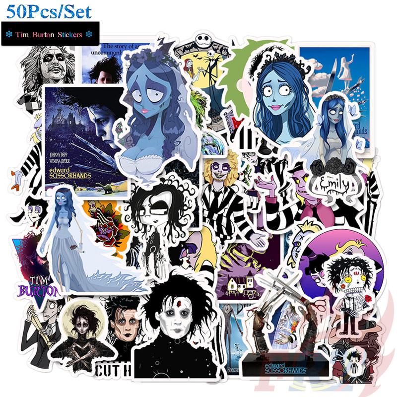 ❉ Tim Burton Classical Movie - Series 01 Edward Scissorhands Corpse Bride สติ๊กเกอร์ ❉ 50Pcs/Set DIY Fashion Waterproof Doodle Decals สติ๊กเกอร์