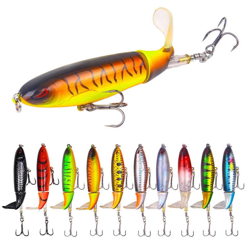 Whopper Popper 10G/35G ตกปลา Topwater Lure Plopper นุ่มหมุนหาง Fishing Tackle Geer