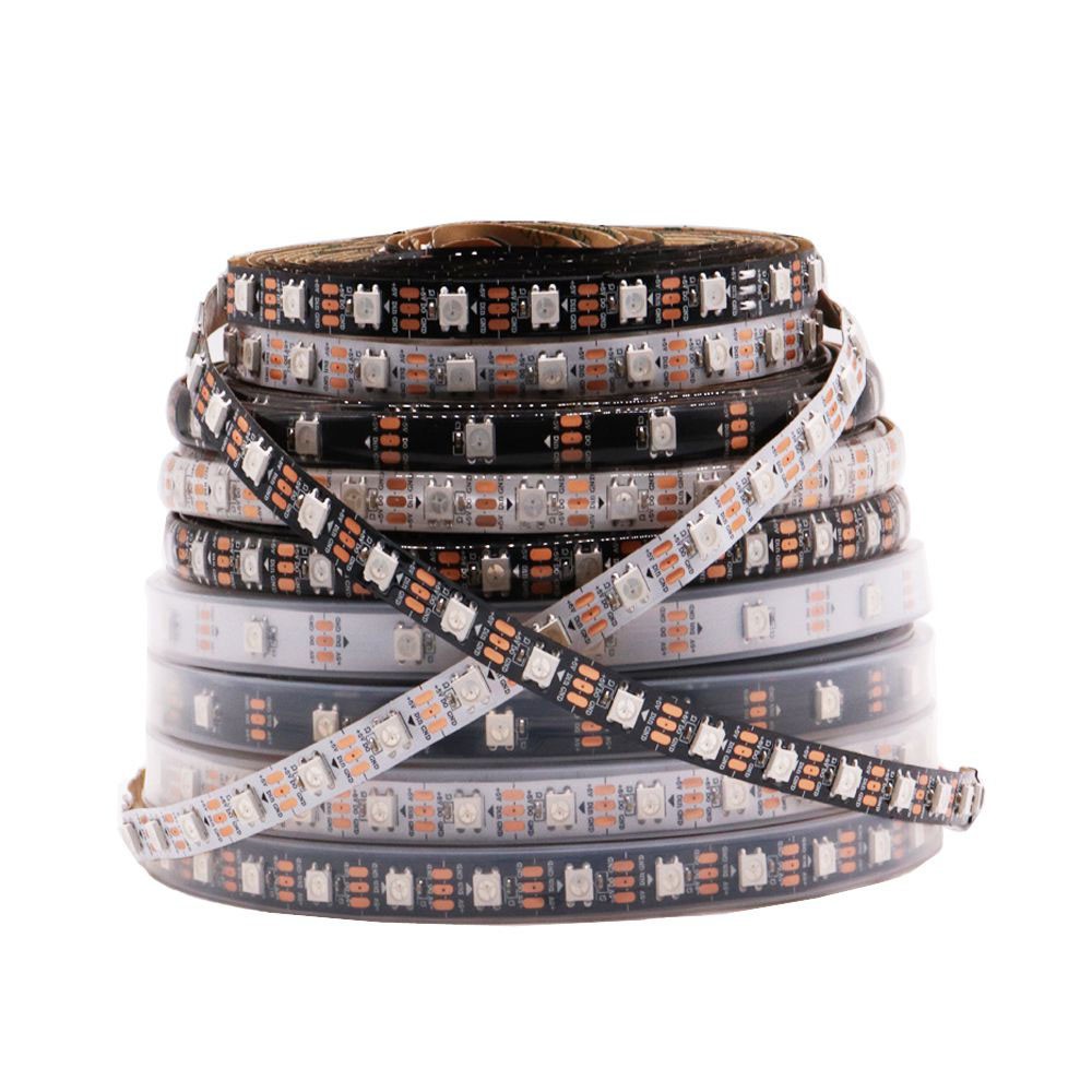 Ws2812b WS2812 Led Strip,ส่วนบุคคลที่อยู่สมาร์ท RGB Led Strip,สีดํา/สีขาว PCB กันน้ํา IP30/65/67 1-5