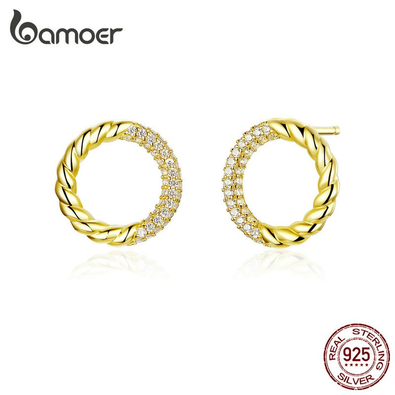 BAMOER Weaving Geometry Earring 925 Silver BSE295