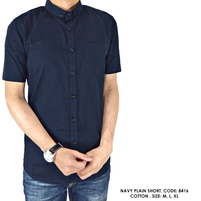 KEMEJA LE60 ❤โวลต์4✿ Rita Ricci เสื้อนักบินผู้ชายสีดําสั้นสองกระเป๋า Oxford อินเทรนด์ D9 T3K