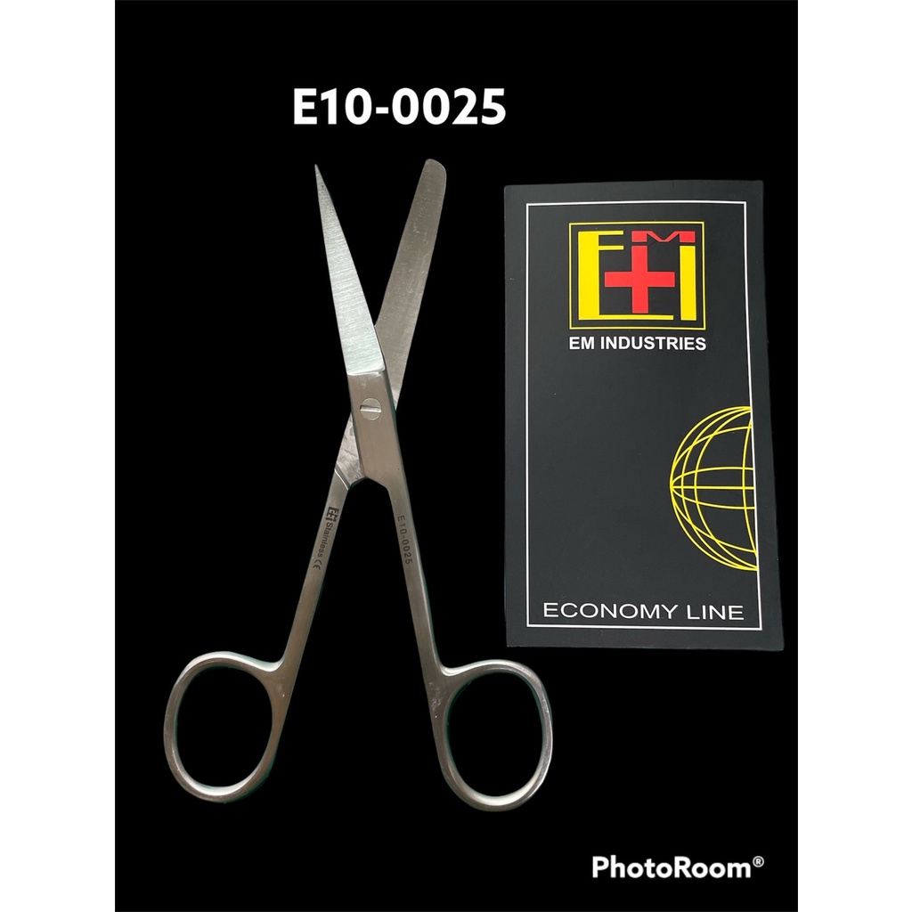 E10-0025 OP-SCISSORS SH/BL CVD 14.5cm