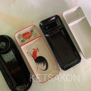 ถาดซูซิ2ช่องเซรามิกลำปาง🍣