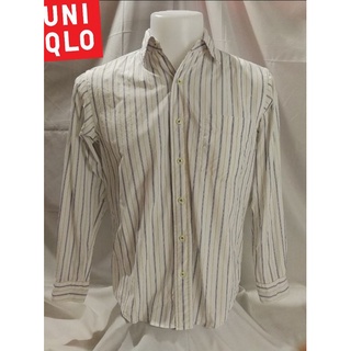 UNIQLO Brand_2nd hand (BK1) เสื้อเชิ้ตแขนยาว​ผ้าฝ้าย​ 💯​% Size S แท้มือสองกระสอบนำเข้า​