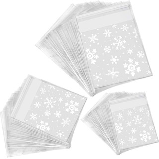 300 Counts Resealable Cellophane Christmas Party Snowflake Cookie Bakery Candy T