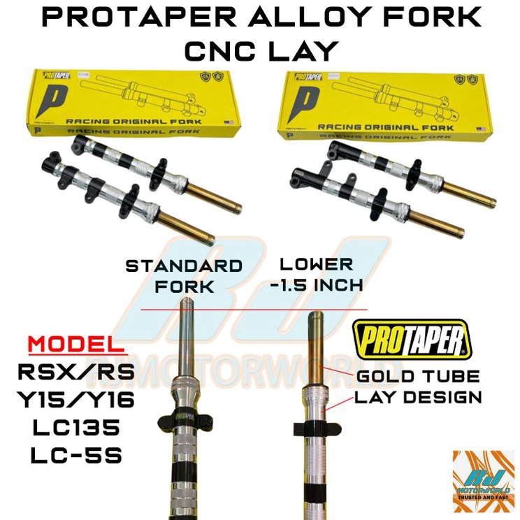 ด้านหน้าสําหรับK LAY ALLOY CNC RSX / RS150 / Y15 V1 V2 / Y16 / LC4S / LC5S / Y125ZR PROTAPER FORK CN