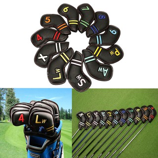 [H₂Sports&amp;Fitness] 11 Pieces Waterproof Golf Iron Head Cover Club Wedges Headcover Protector