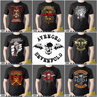 เสื้อยืดลําลอง ผ้าฝ้าย 100% แขนสั้น พิมพ์ลาย AVENGED SEVENFOLD BAJU UNISEX ขนาดใหญ่ สีดํา สําหรับผู้ชาย พลัสไซซ์ XS-XXXL