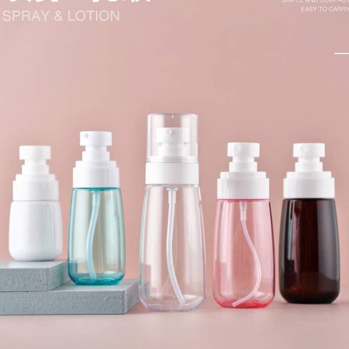 DIY ขวดสเปรย์แอลกอฮอล์โปร่งใสคุณภาพสูงพลาสติก SprayPump ขวด 30ml 60ml 80ml 100ML