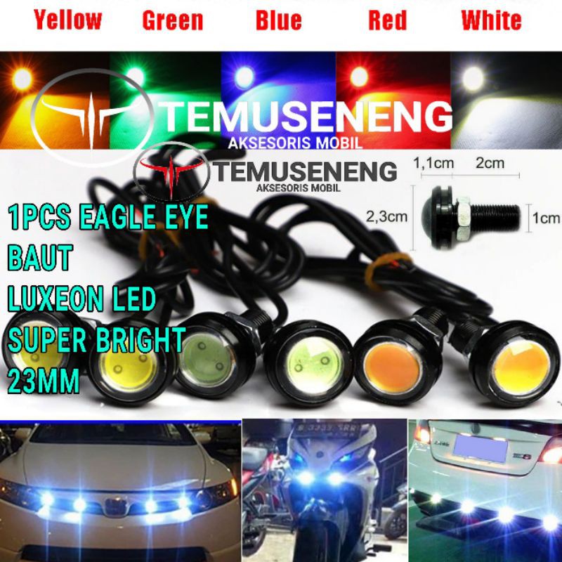 MATA 23Mm Eagle Eye Led ไฟรถยนต์รถจักรยานยนต์ Eagle Eye Drl Fog สี