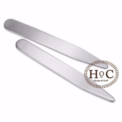 Houseofcuff Collar Bar เข็มกลัด Pin Suit Wedding Best Man MAGNETIC COLLAR STAY STEEL SILVER XL