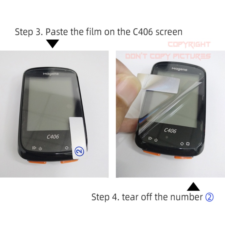 Magene C406 Case Bike Computer Silicone Cover Cartoon Rubber protective case + HD film (For magene C406 Cover) - รูปที่ 4