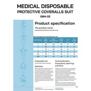 ชุด PPE GBM-02 ป้องกันเชื้อโรค และสารเคมี