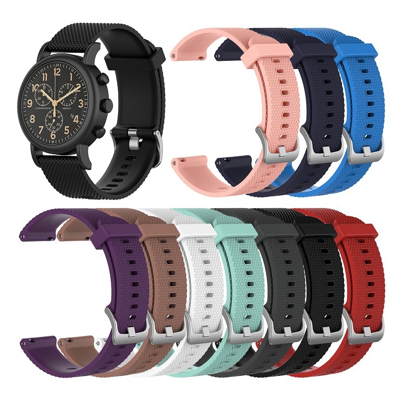 20 มม.สายคล้องคอซิลิโคนคุณภาพระดับพรีเมียม WatchBands สําหรับ Timex Weekender Expedition 10 สีทึบแฟช