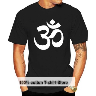 เสื้อยืดผ้าฝ้ายพิมพ์ลายแฟชั่น เสื้อยืดลําลอง พิมพ์ลายสัญลักษณ์ HINDU AUM OM OHM Devanagari แฟชั่นสําหรับผู้ชาย และผู้หญิ