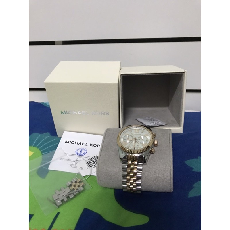 MICHAEL KORS นาฬิกาข้อมือผู้หญิง รุ่น MK5735 Lexington Chronograph แท้ มือ2จ้า