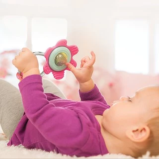 Infantino : Spin & Rattle Teether - ของเล่นเสริมพัฒนาการ ยางกัด ดอกไม้