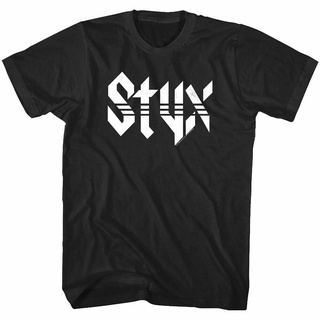 เสื้อยืดผ้าฝ้ายพิมพ์ลายแฟชั่นเสื้อยืด พิมพ์ลายโลโก้วงร็อค Styx สไตล์วินเทจ สําหรับผู้ชาย