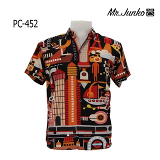 Mr-Junko เชิ้ตแขนสั้น PC-452  แนวStreet   ผ้านิ่มใส่สบายไม่ร้อน เหมาะกับอากาศบ้านเรา