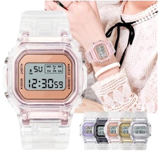 【Ready Stock】Fashion Transparent Sports Watch Men Women Kids Electronic LED Digital Watch