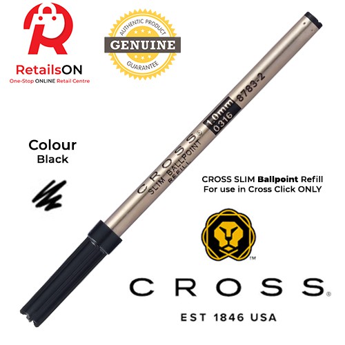CROSS Refill Slim Ballpoint - ไส้ปากกาลูกลื่นสีดําสําหรับ Cross Click