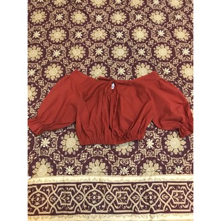 เสื้อครอปแขนจั๊มเอวสม๊อค