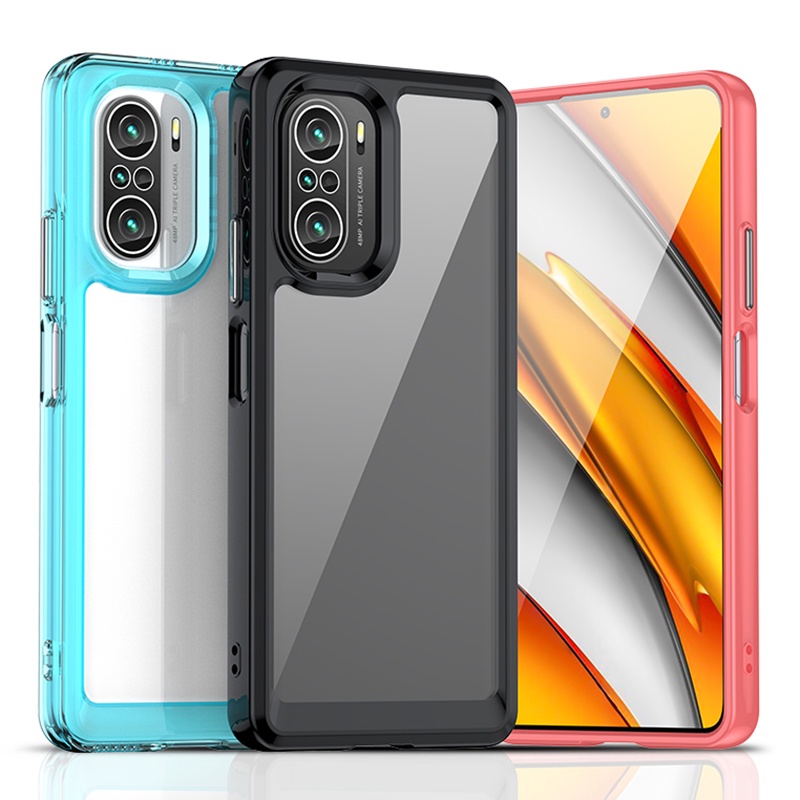 สําหรับ Xiaomi Poco F3 หรูหรา ซิลิโคนใส กันชน TPU เคสกันกระแทก