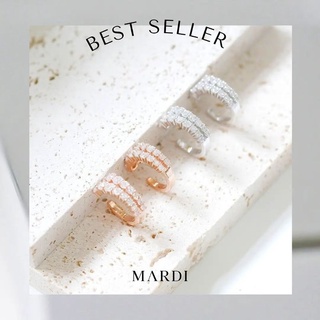 Mardi Jewelry ต่างหูหนีบ เงินแท้925 Double Crystal Earcuff 1 ชิ้น