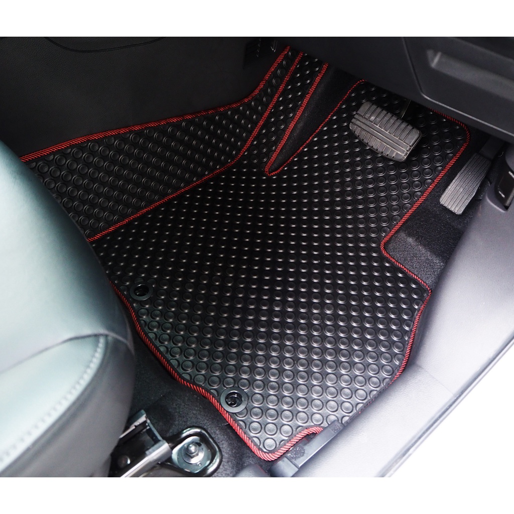 Extramat ยางปูพื้นลายกระดุมเกรดพรีเมี่ยม Mitsubishi Xpander เบนซิน ชิ้นงานแค่เบาะ2ตอน(7ชิ้น)