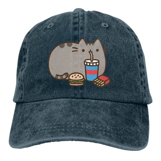 Hnbn หมวกบังลม ปรับขนาดได้ ลายโลโก้ Pusheen The Cat “Fast Food Pusheen”