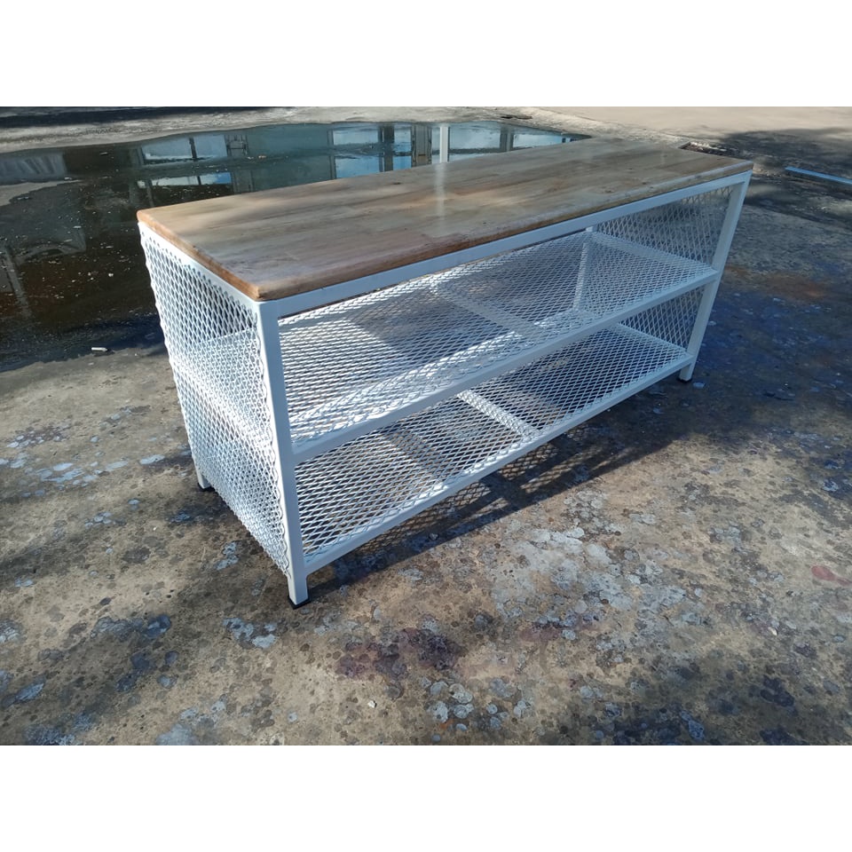 IRONSERVICE : ชั้นวางรองเท้า3ชั้นตกแต่งตะแกรง