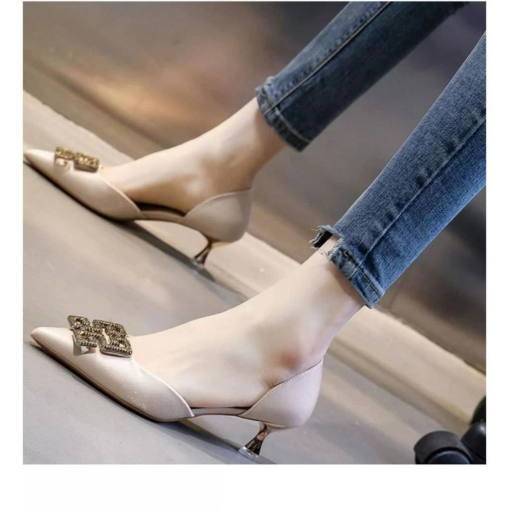 🍒 รองเท้าส้นสูงสตรีสไตล์ย้อนยุคฤดูร้อนกริชชี้นิ้วเท้าประกาย rhinestones รองเท้าส้นสูงแฟชั่น - รูปที่ 5