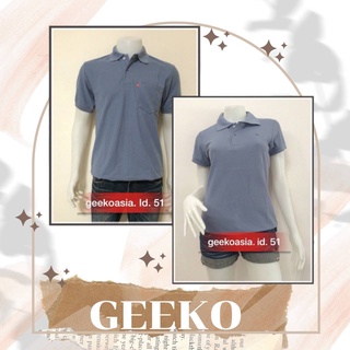 เสื้อโปโลกวาง Geeko แท้100% ชาย/หญิง ID51 สีเทาอากาศ