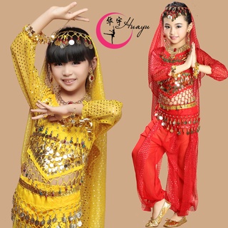 [Huayu 1] Huayu Dance ชุดเครื่องแต่งกาย กางเกงเต้นระบําหน้าท้อง สไตล์อินเดีย สําหรับเด็ก 61 9