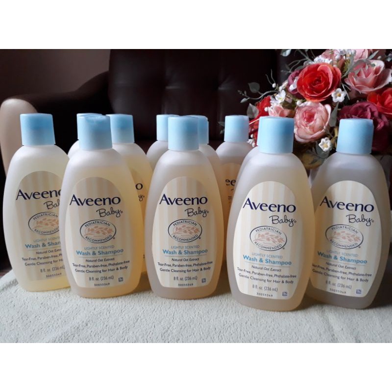 Aveeno Baby Wash &amp; Shampoo 236มล สบู่เหลวอาบน้ำและสระผม สำหรับเด็ก