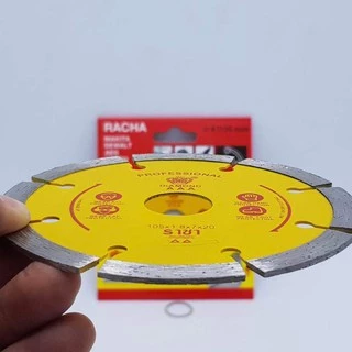 ใบตัดคอนกรีต หินอ่อน กระเบื้อง หินแกรนิต 4 นิ้ว ยี่ห้อ RACHA สีเหลือง