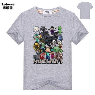 เสื้อยืดลายกราฟฟิก Minecraft 6-13 Y