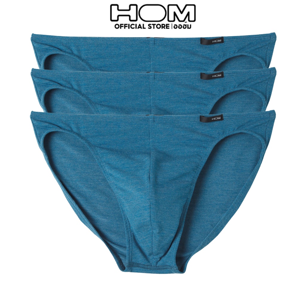 HOM (ออฮ์ม) รุ่น 401475-1690 Packs 3 กางเกงในชาย Micro ผ้าโพลีเอสเตอร์ รูปทรงกระชับ นุ่มสบาย ระบายอากาศได้ดี