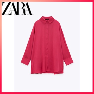 Zara เสื้อเบลาส์ ผ้าซาติน ทรงหลวม หลากสี สําหรับผู้หญิง