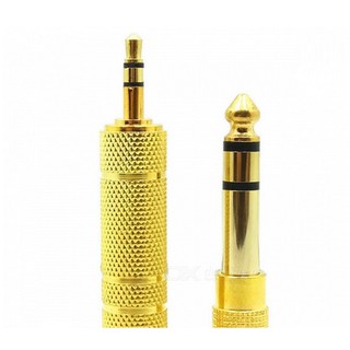 Gold Plated 6.3mm Male to 3.5mm Female + 3.5mm Male to 6.3mm Female Audio Connectors