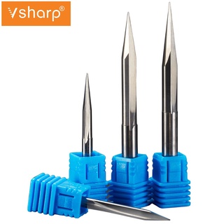 ✺Vsharp 2 Flutes V Tip Tip End Mill 6 มม. ใบมีดคู่สําหรับงานไม้