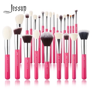 Jessup Individual Brush Set T195-25PCS Rose Carmin Silver