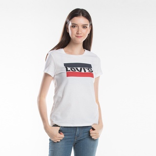 เสื้อยืดผ้าฝ้าย สไตล์ใหม่ เสื้อยืด LeviS® Slim Crew Neck Tee - White คอกลม