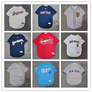 เสื้อกีฬาเบสบอล แขนสั้น ลาย Mlb Jersey American สไตล์ฮิปฮอป พลัสไซซ์