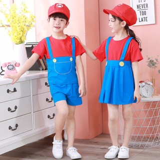 ชุดมาริโอ้ mario fancy พร้อมหมวก ผ้าคอตตอนนิ่ม ใส่สบาย