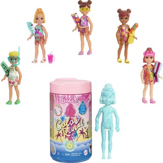 Barbie Chelsea Color Reveal Doll with 6 Surprises, Sand &amp; Sun Series ตุ๊กตาบาร์บี้ รุ่น GTT25