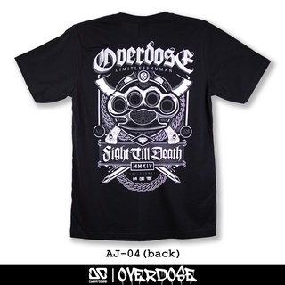 Overdose T-shirt เสื้อยืดคอกลม สีดำ รหัส AJ-04(โอเวอโดส)