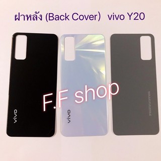 ฝาหลัง Back Cover Vivo Y20 สี ดำ กรม ขาว