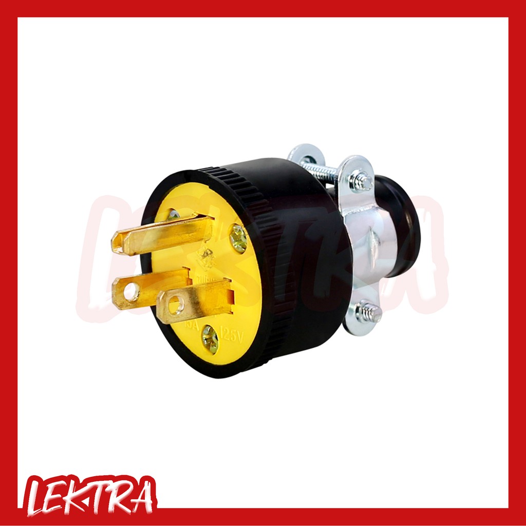 QUBIX ปลั๊กยาง3ขา ปลั๊กหุ้มยาง ปลั๊กตัวผู้ Plugs P1709