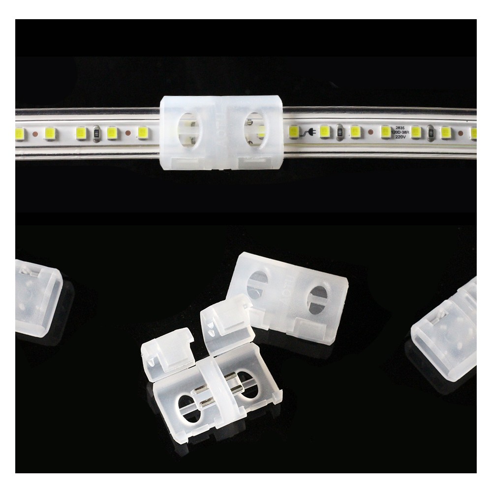 2pin 4pin 240V LED Strip Connector สีเดียว RGB ขั้วต่อสายไฟแรงดันสูง + หัวเข็มขัดคงที่ผู้ถือคลิป - รูปที่ 3